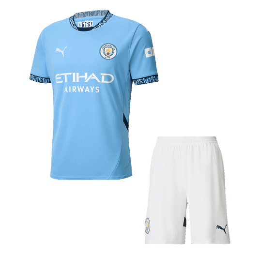 Manchester City Home  Football Shirt Kit(Jersey+Shorts) 2024/25 Best Football Kits Shop