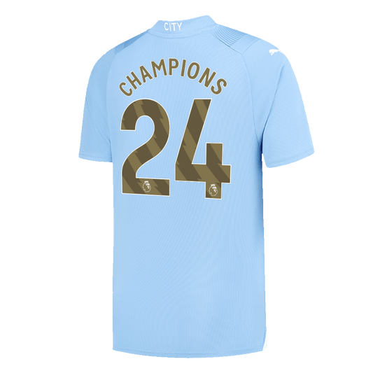 CHAMPIONS #24 Manchester City Home  Football Shirt 2023/24 Best Football Kits Shop