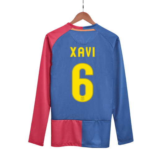 Retro XAVI #6 2008/09 Barcelona Home Long Sleeve  Football Shirt- UCL Final Best Football Kits Shop