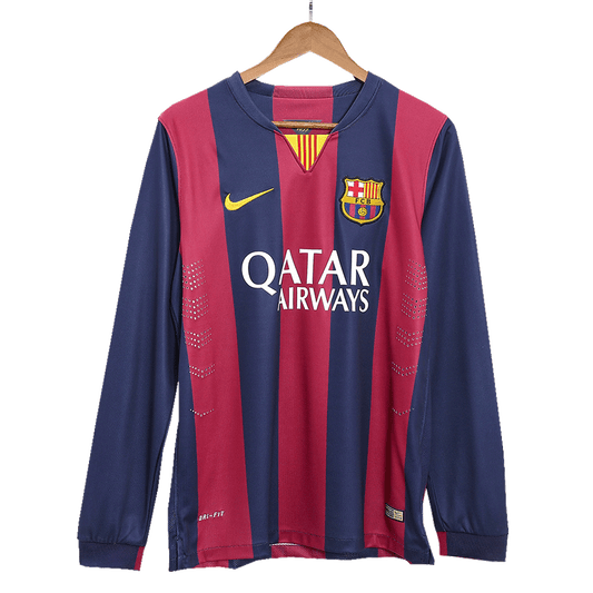 Retro Suárez #9 2014/15 Barcelona Home Long Sleeve  Football Shirt Best Football Kits Shop