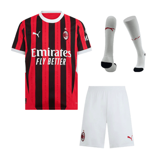 AC Milan Home  Football Shirt Kit(Jersey+Shorts+Socks) 2024/25 Best Football Kits Shop