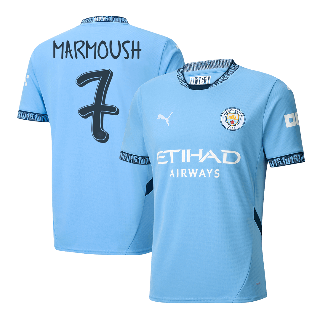 MARMOUSH #7 Manchester City Home  Football Shirt 2024/25 - UCL Best Football Kits Shop