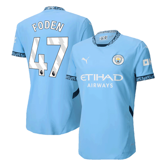 Player Version FODEN #47 Manchester City Home  Football Shirt 2024/25 Best Football Kits Shop