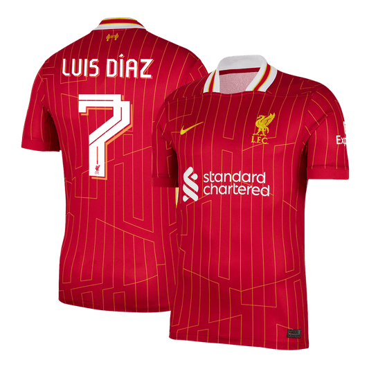 Luis Díaz #7 Liverpool Home  Football Shirt 2024/25 - UCL Best Football Kits Shop