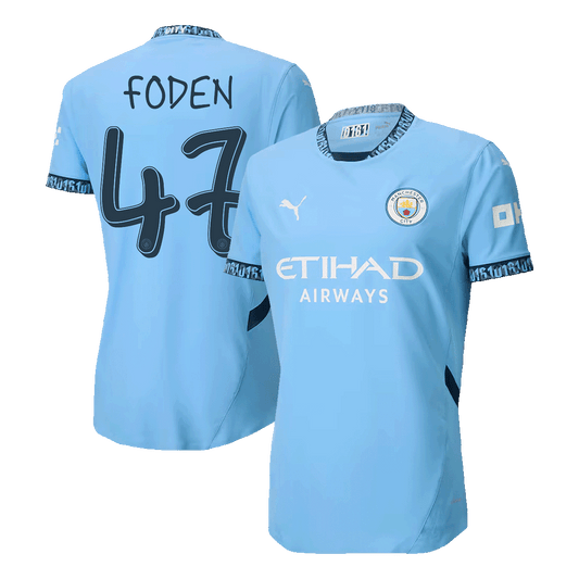 Player Version FODEN #47 Manchester City Home  Football Shirt 2024/25 - UCL Best Football Kits Shop