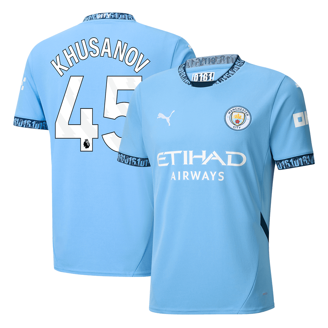 KHUSANOV #45 Manchester City Home  Football Shirt 2024/25 Best Football Kits Shop