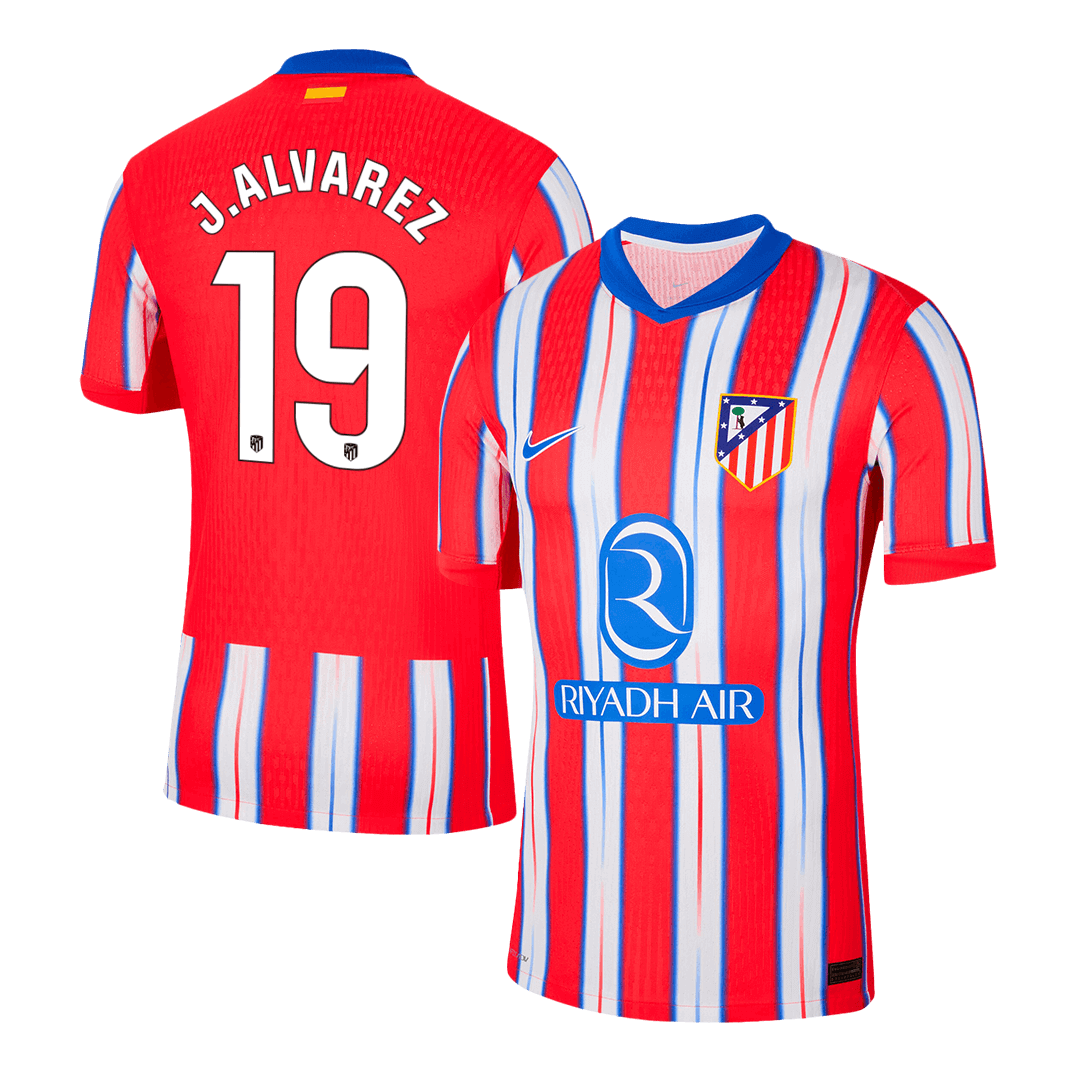 Player Version J.ALVAREZ #19 Atletico Madrid Home  Football Shirt 2024/25 Best Football Kits Shop