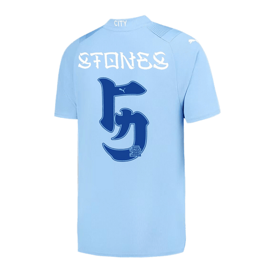 STONES #5 Manchester City Japanese Tour Printing Home  Football Shirt 2023/24 Best Football Kits Shop