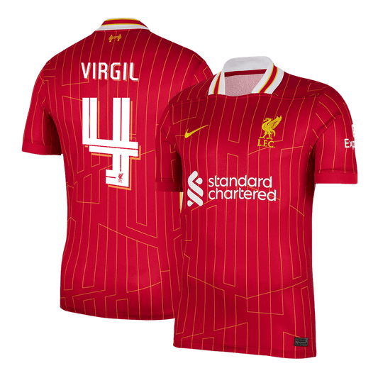 VIRGIL #4 Liverpool Home  Football Shirt 2024/25 - UCL Best Football Kits Shop