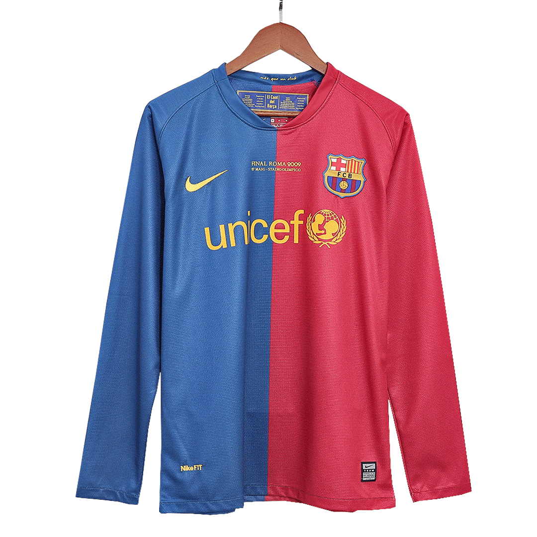 Retro A.INIESTA #8 2008/09 Barcelona Home Long Sleeve  Football Shirt- UCL Final Best Football Kits Shop