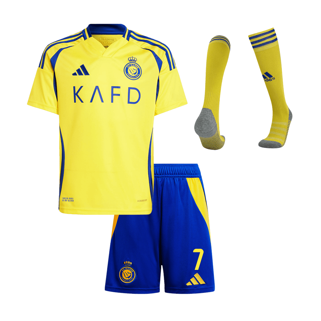 Kid's RONALDO #7 Al Nassr Home  Football Shirt Kit(Jersey+Shorts+Socks) 2024/25 - ACL Best Football Kits Shop