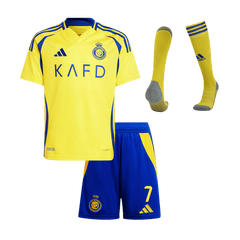 Kid's RONALDO #7 Al Nassr Home  Football Shirt Kit(Jersey+Shorts+Socks) 2024/25 - ACL Best Football Kits Shop