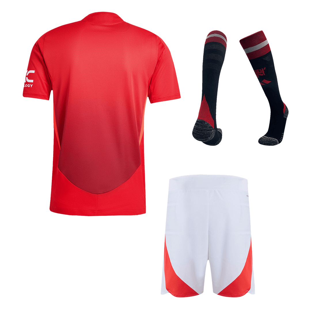 Player Version Manchester United Home  Football Shirt Kit(Jersey+Shorts+Socks) 2024/25 Best Football Kits Shop