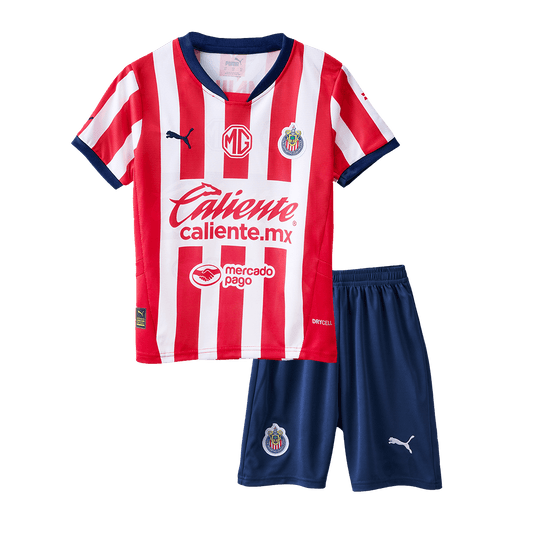 Kid's Chivas Home  Football Shirt Kit(Jersey+Shorts) 2024/25 Best Football Kits Shop