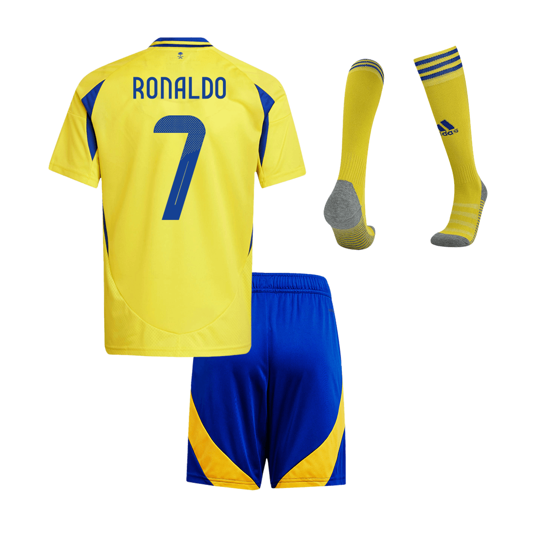Kid's RONALDO #7 Al Nassr Home  Football Shirt Kit(Jersey+Shorts+Socks) 2024/25 - ACL Best Football Kits Shop