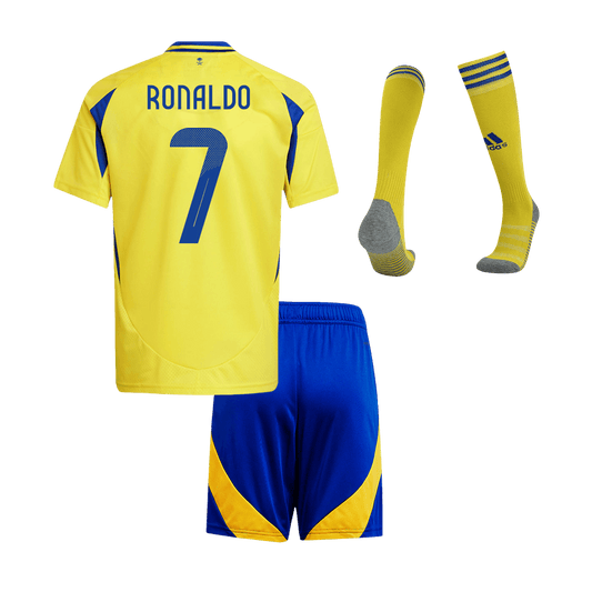 Kid's RONALDO #7 Al Nassr Home  Football Shirt Kit(Jersey+Shorts+Socks) 2024/25 - ACL Best Football Kits Shop