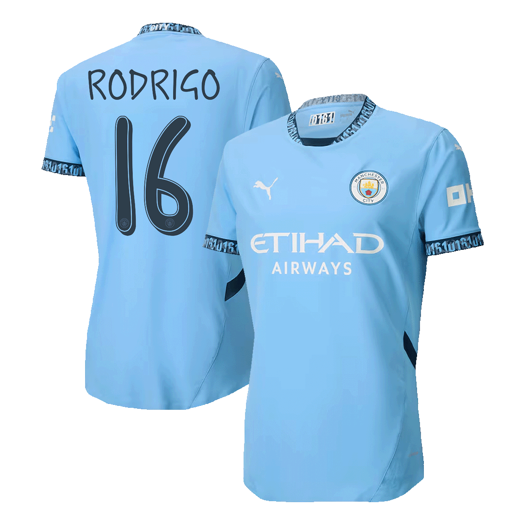 Player Version RODRIGO #16 Manchester City Home  Football Shirt 2024/25 - UCL Best Football Kits Shop