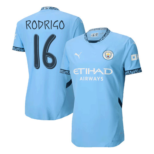 Player Version RODRIGO #16 Manchester City Home  Football Shirt 2024/25 - UCL Best Football Kits Shop