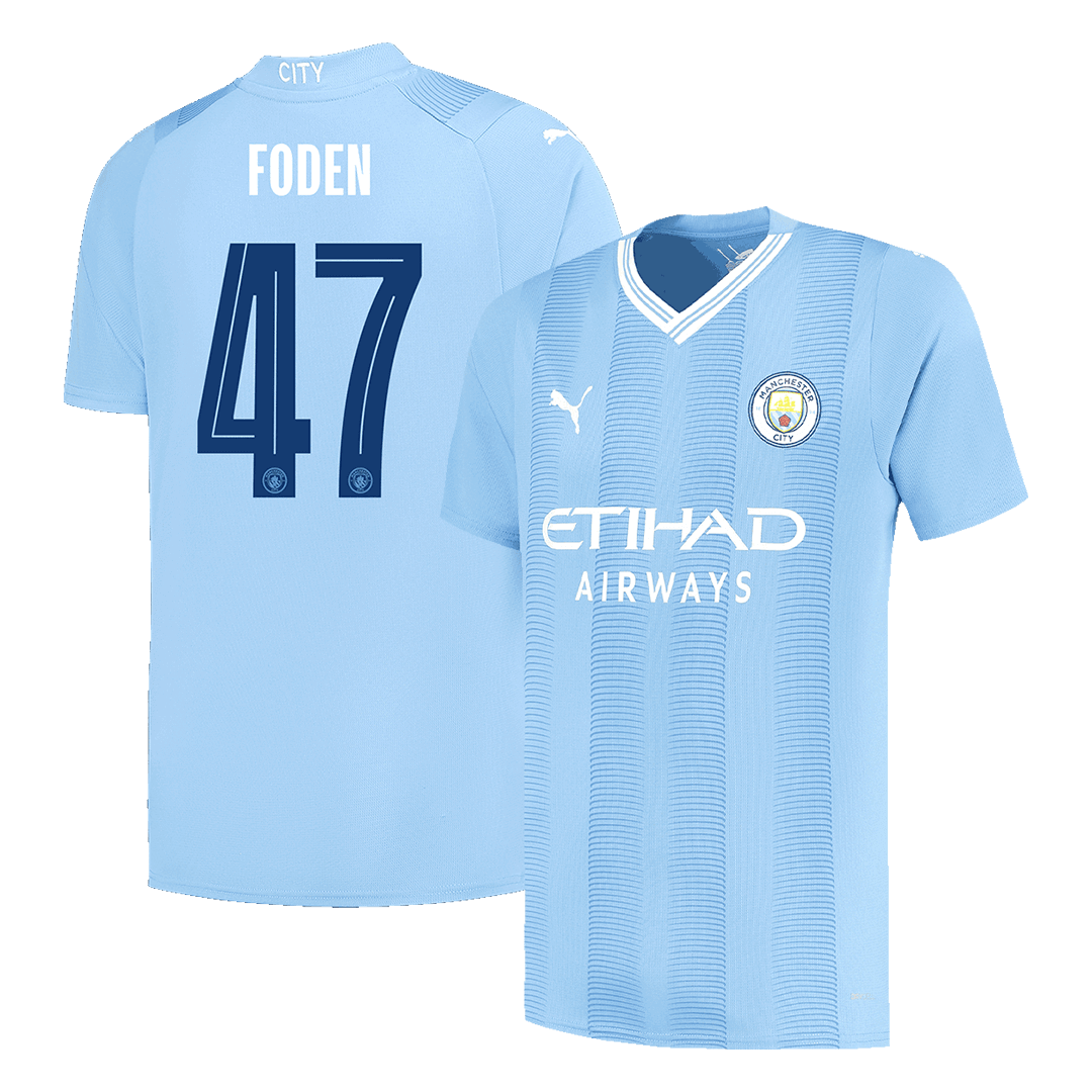 FODEN #47 Manchester City Home  Football Shirt 2023/24 - UCL Best Football Kits Shop