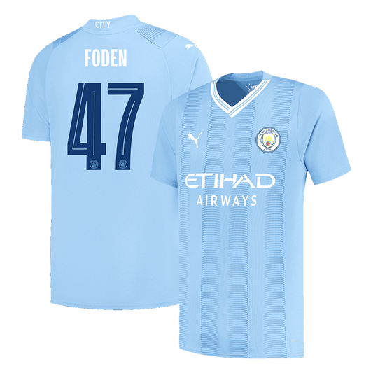 FODEN #47 Manchester City Home  Football Shirt 2023/24 - UCL Best Football Kits Shop