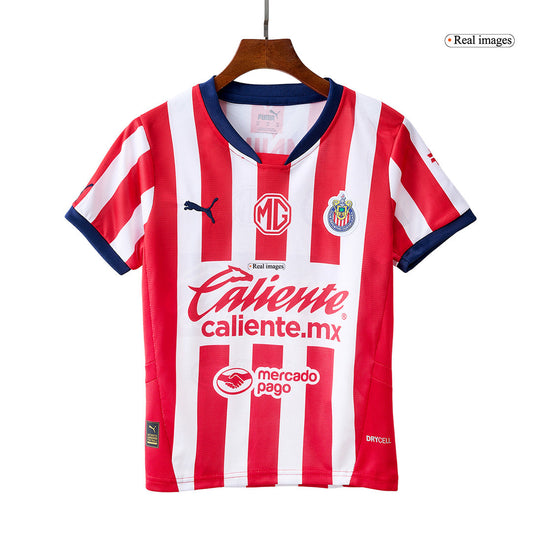 Kid's Chivas Home  Football Shirt Kit(Jersey+Shorts) 2024/25 Best Football Kits Shop