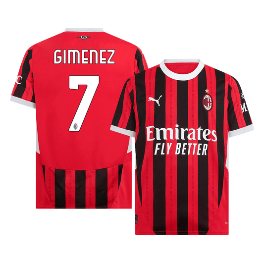 GIMENEZ #7 AC Milan Home  Football Shirt 2024/25 Best Football Kits Shop