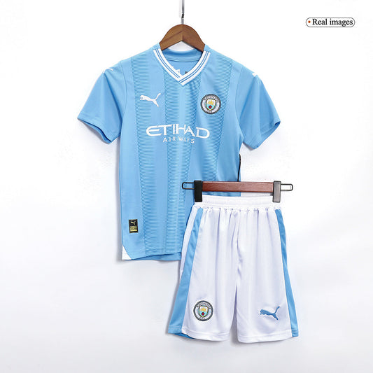 Kid's Manchester City Home  Football Shirt Kit(Jersey+Shorts) 2023/24 Best Football Kits Shop