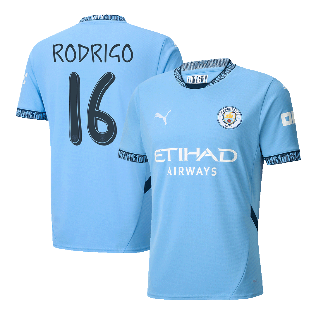 RODRIGO #16 Manchester City Home  Football Shirt 2024/25 - UCL Best Football Kits Shop