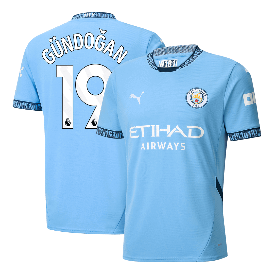 G?NDO?AN #19 Manchester City Home  Football Shirt 2024/25 Best Football Kits Shop