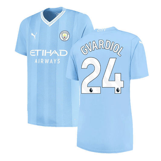 GVARDIOL #24 Manchester City Home  Football Shirt 2023/24 Best Football Kits Shop