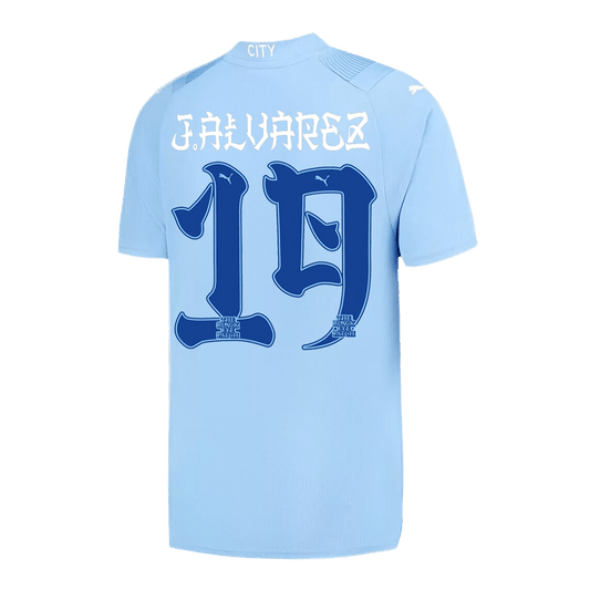 J.ALVAREZ #19 Manchester City Japanese Tour Printing Home  Football Shirt 2023/24 Best Football Kits Shop