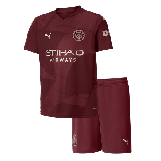 Kid's Manchester City Third Away  Football Shirt Kit(Jersey+Shorts) 2024/25 Best Football Kits Shop