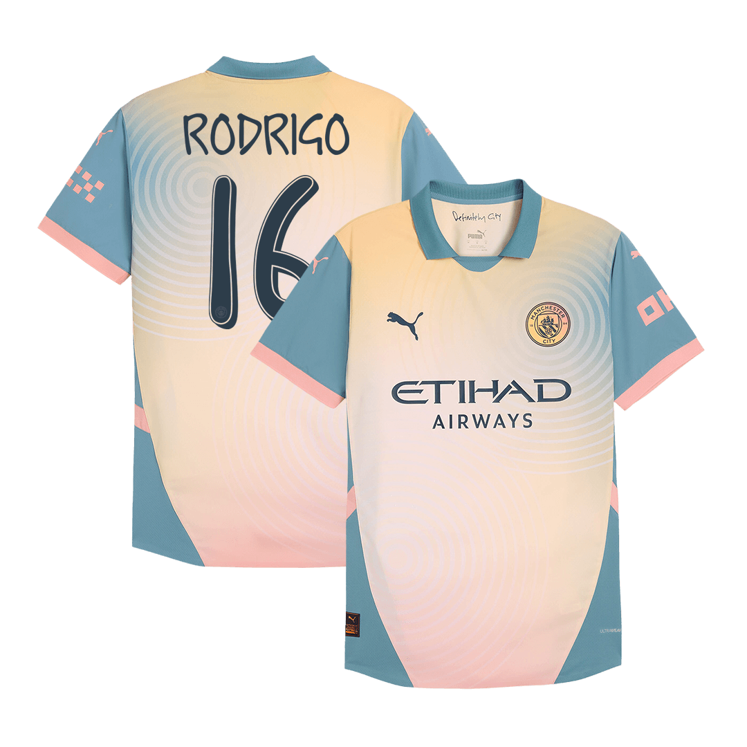 Player Version RODRIGO #16 Manchester City Fourth Away  Football Shirt 2024/25- Definitely City (UCL) Best Football Kits Shop