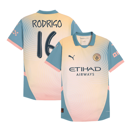 Player Version RODRIGO #16 Manchester City Fourth Away  Football Shirt 2024/25- Definitely City (UCL) Best Football Kits Shop
