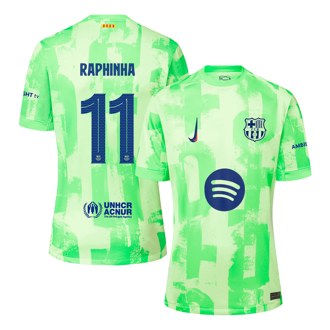 RAPHINHA #11 Barcelona Third Away  Football Shirt 2024/25 - UCL?Spotify Logo Without Text? Best Football Kits Shop