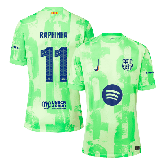 RAPHINHA #11 Barcelona Third Away  Football Shirt 2024/25 - UCL?Spotify Logo Without Text? Best Football Kits Shop