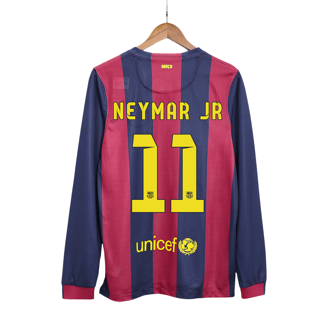 Retro NEYMAR JR #11 2014/15 Barcelona Home Long Sleeve  Football Shirt Best Football Kits Shop