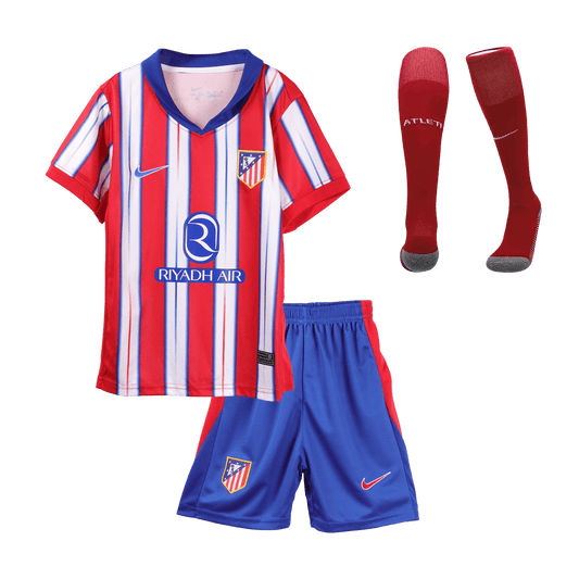 Kid's Atletico Madrid Home  Football Shirt Kit(Jersey+Shorts+Socks) 2024/25 Best Football Kits Shop