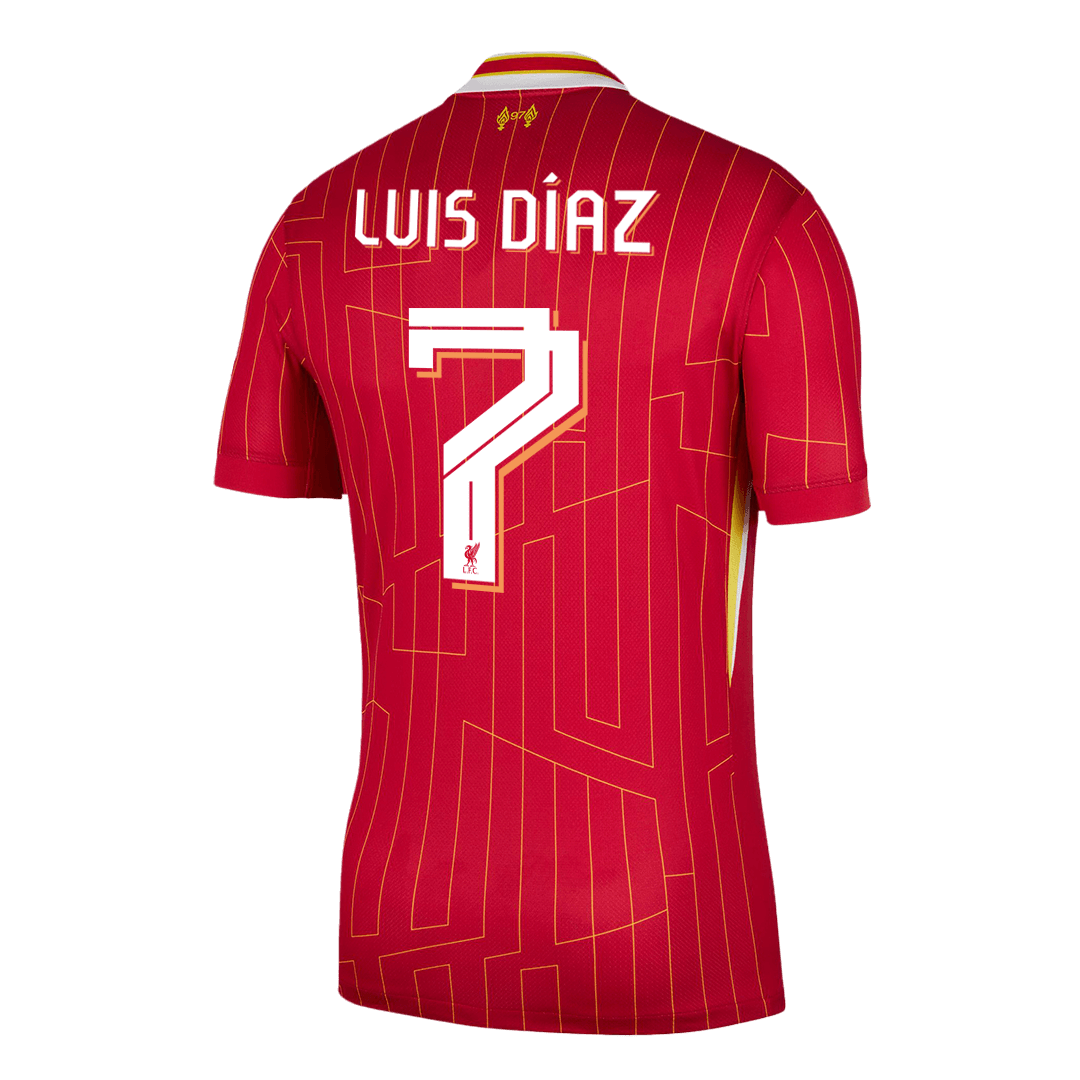 Luis Díaz #7 Liverpool Home  Football Shirt 2024/25 - UCL Best Football Kits Shop