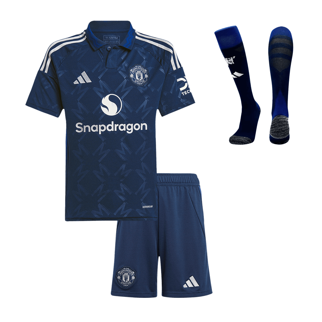 Kid's Manchester United Away  Football Shirt Kit(Jersey+Shorts+Socks) 2024/25 Best Football Kits Shop