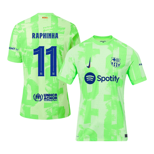 Player Version RAPHINHA #11 Barcelona Third Away  Football Shirt 2024/25 - UCL Best Football Kits Shop