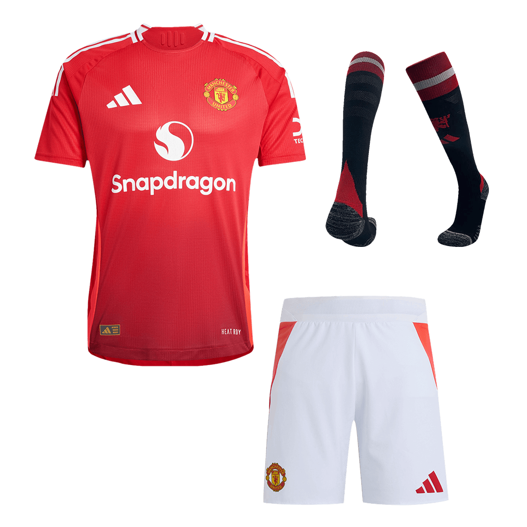 Player Version Manchester United Home  Football Shirt Kit(Jersey+Shorts+Socks) 2024/25 Best Football Kits Shop