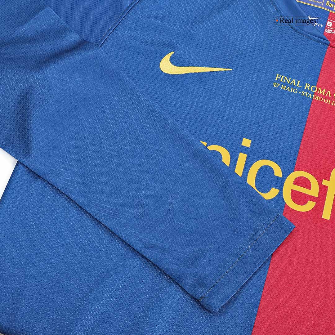 Retro A.INIESTA #8 2008/09 Barcelona Home Long Sleeve  Football Shirt- UCL Final Best Football Kits Shop