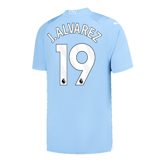 J.ALVAREZ #19 Manchester City Home  Football Shirt 2023/24 Best Football Kits Shop