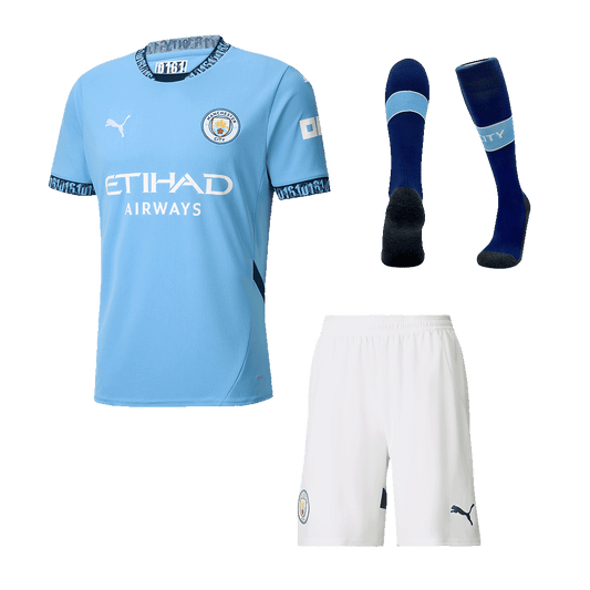 Manchester City Home  Football Shirt Kit(Jersey+Shorts+Socks) 2024/25 Best Football Kits Shop