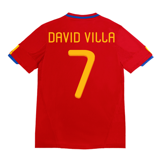 Retro DAVID VILLA #7 2010 Spain Home  Football Shirt Best Football Kits Shop