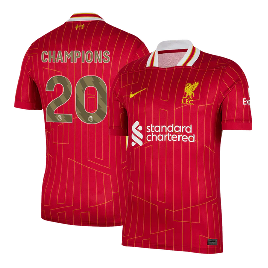 Liverpool FC Custom Number Home Football Shirt 2024/25 | Premier League Champions Best Football Kits Shop