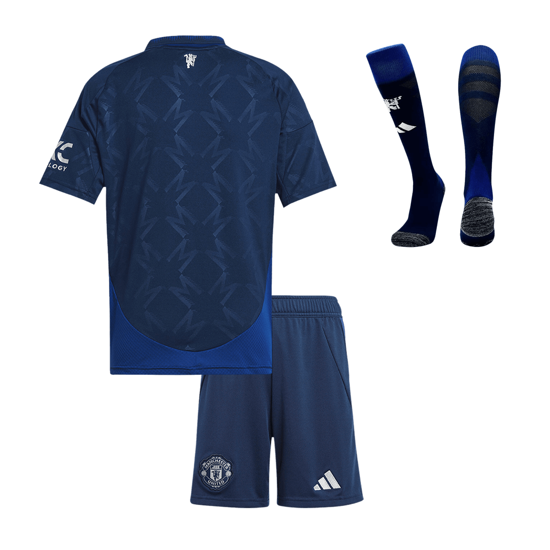 Kid's Manchester United Away  Football Shirt Kit(Jersey+Shorts+Socks) 2024/25 Best Football Kits Shop