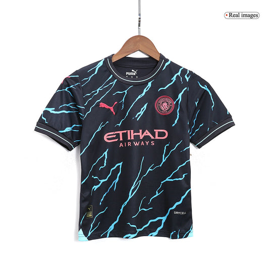 Kid's Manchester City Third Away  Football Shirt Kit(Jersey+Shorts) 2023/24 Best Football Kits Shop
